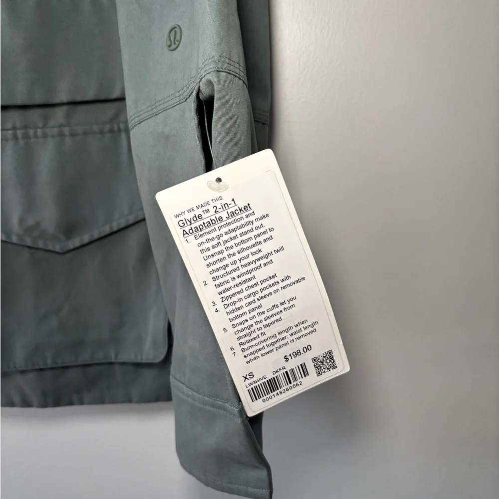 NWT Lululemon Glyde 2-in-1 Adaptable Jacket in Dark Forest Size XS - Picture 11 of 16